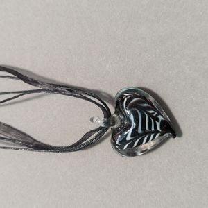 Glass Heart Pendant Necklace